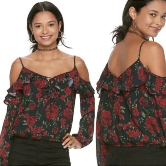 Disney Coco Cold Shoulder Floral Top - Picture 1 of 10